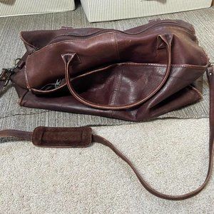 Vintage leather duffel bag